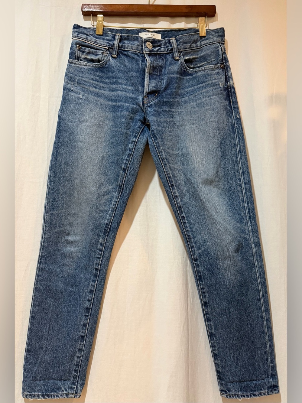 Moussy Vintage Made In Japan Women’s Straight Jeans Ghost Pocket- Indigo - Sz 26